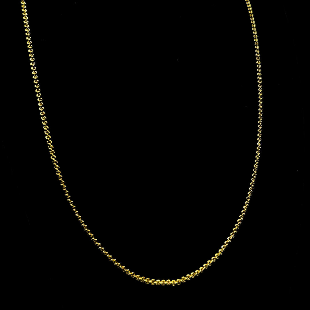 Chaîne Plaquée Or Jaune Maille Gourmette Ronde