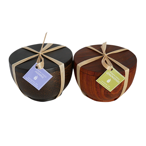 Bougie senteur Citronelle en bois de palmier par Senteurs d'Angkor