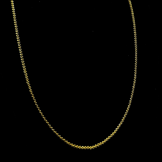Chaîne Plaquée Or Jaune Maille Gourmette Ronde