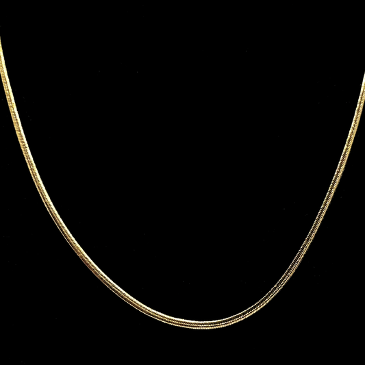 Chaîne Plaquée Or Jaune Maille Serpent Plate