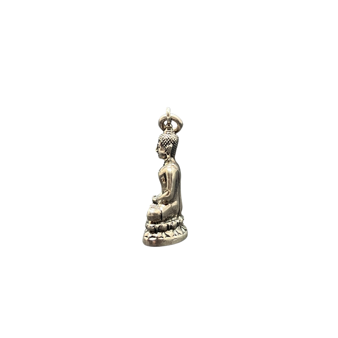 Pendentif Bouddha en posture Dhyana Mudra Argent 925/1000
