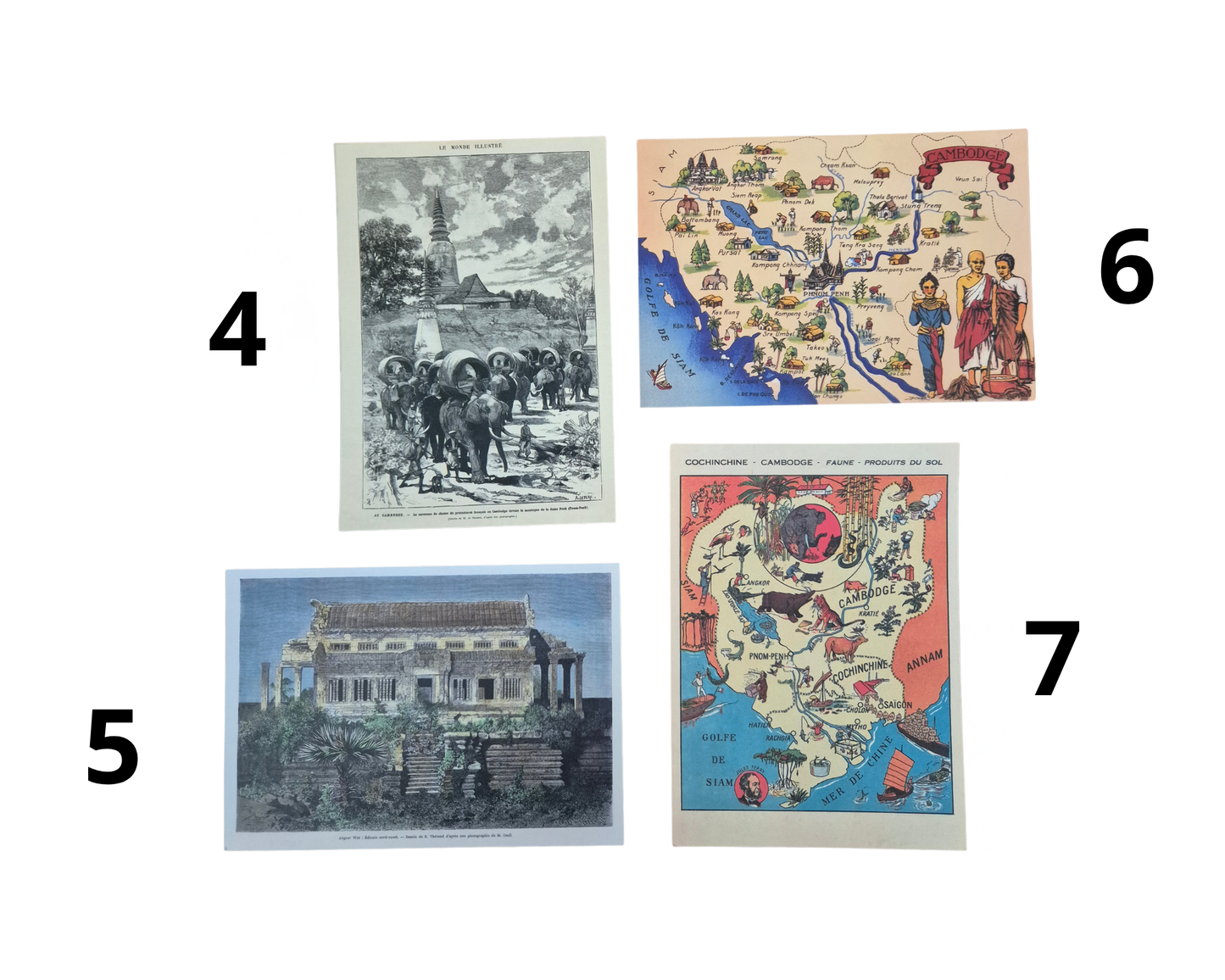 Carte Postale illustration du Cambodge par Alaya créations