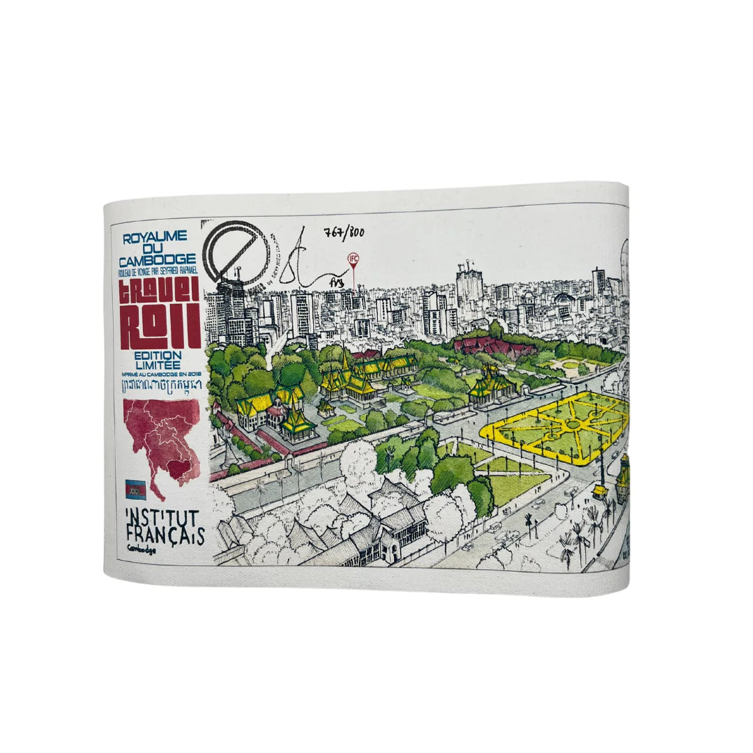 Travel Roll: Illustration sur toile "Vivre les cultures" en édition limitée par SEYFRIED Raphaël et l'Institut Français