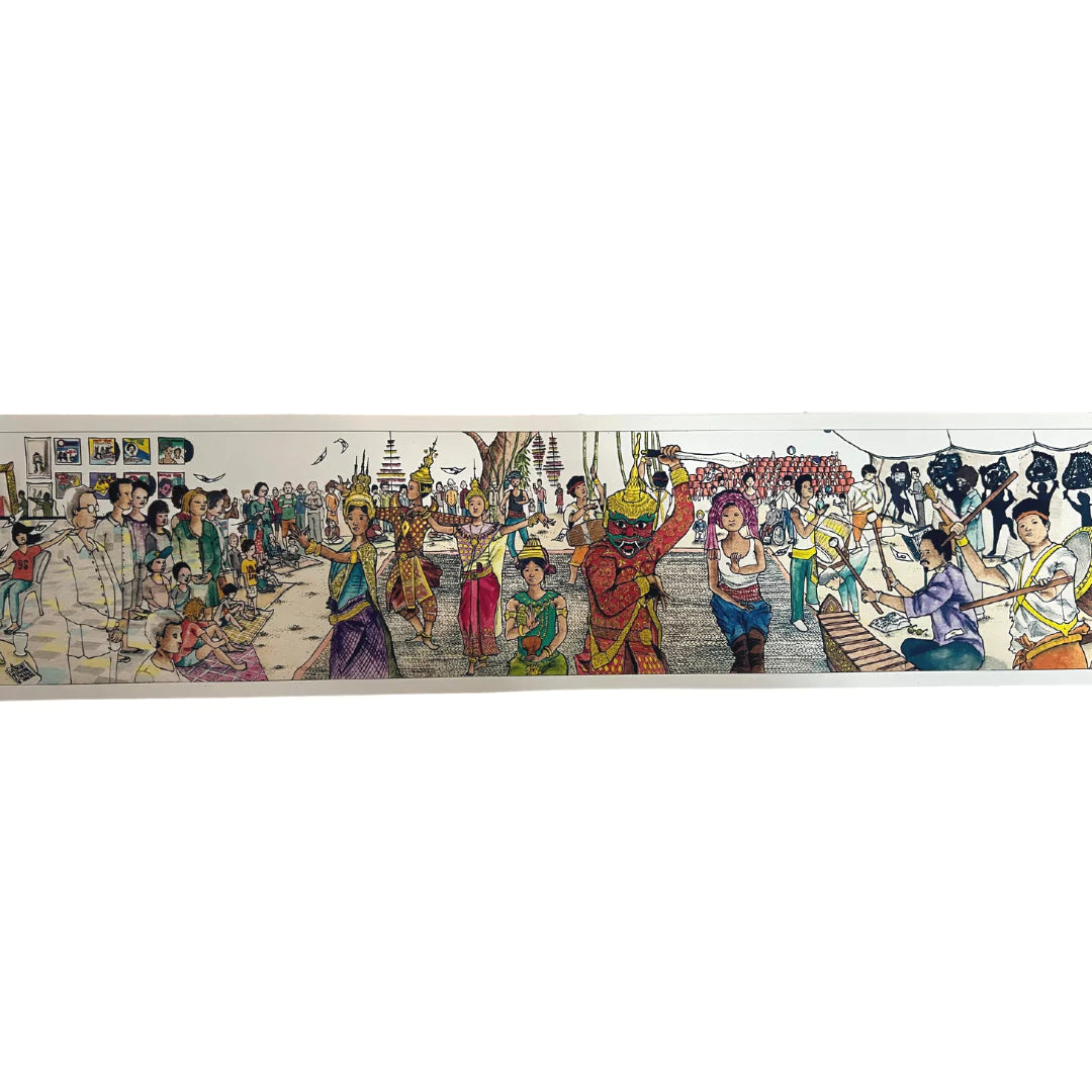 Travel Roll: Illustration sur toile "Vivre les cultures" en édition limitée par SEYFRIED Raphaël et l'Institut Français