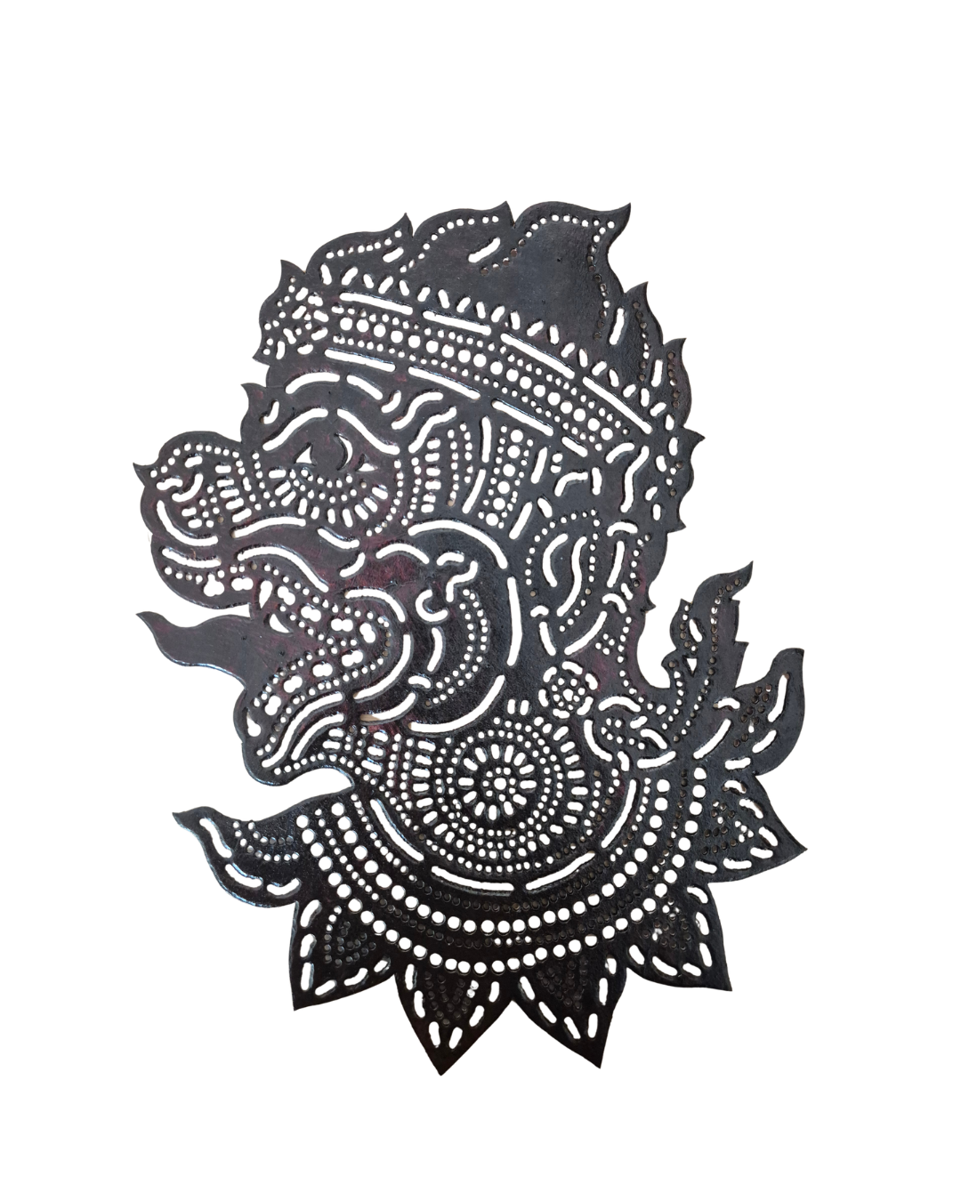 Moyenne marionnette d'ombre Cambodgienne "Roub Sbek" Hanuman (Tête)
