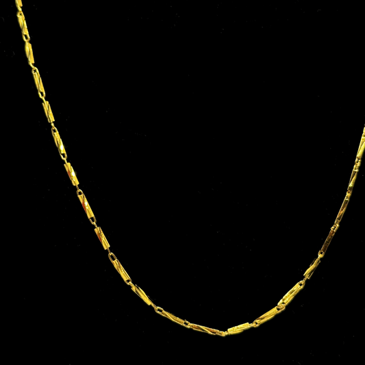Chaîne Plaquée Or Jaune Style Khmer-Thaï