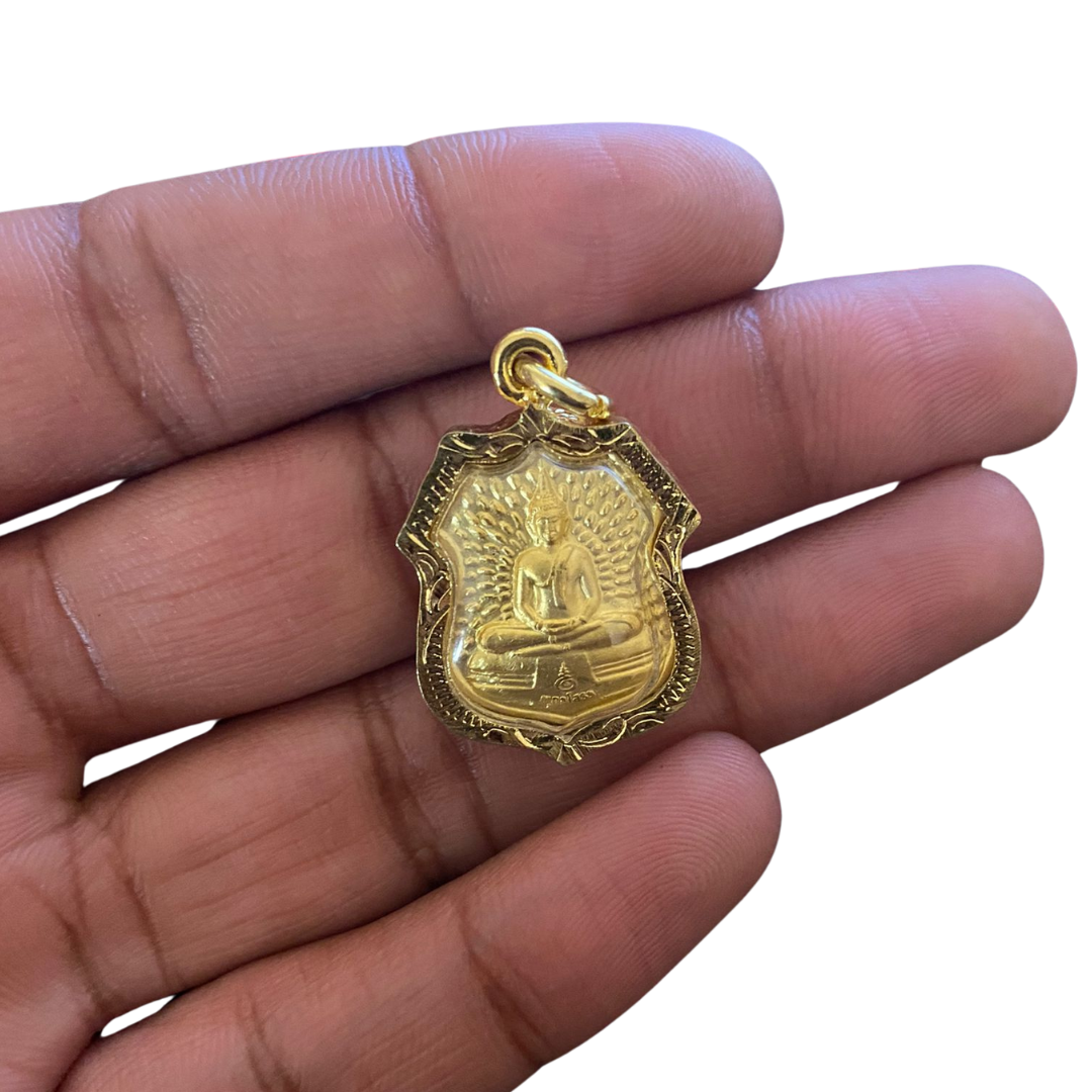 Petite amulette Thaï en verre Bouddha Sothon
