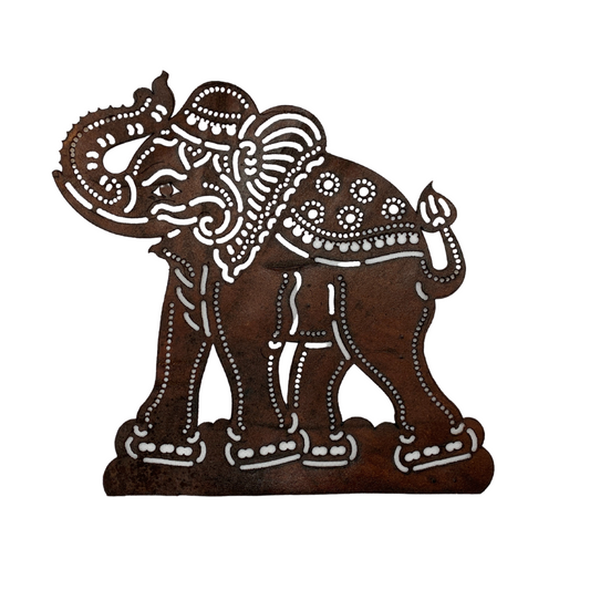 Elephant Gardien - Illustration traditionnelle en cuir "roub sbek"