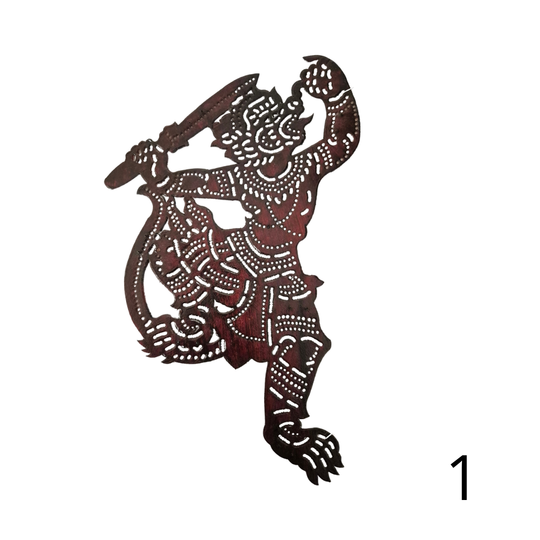 Illustration traditionnelle en cuir "roub sbek" - Hanuman avec épée