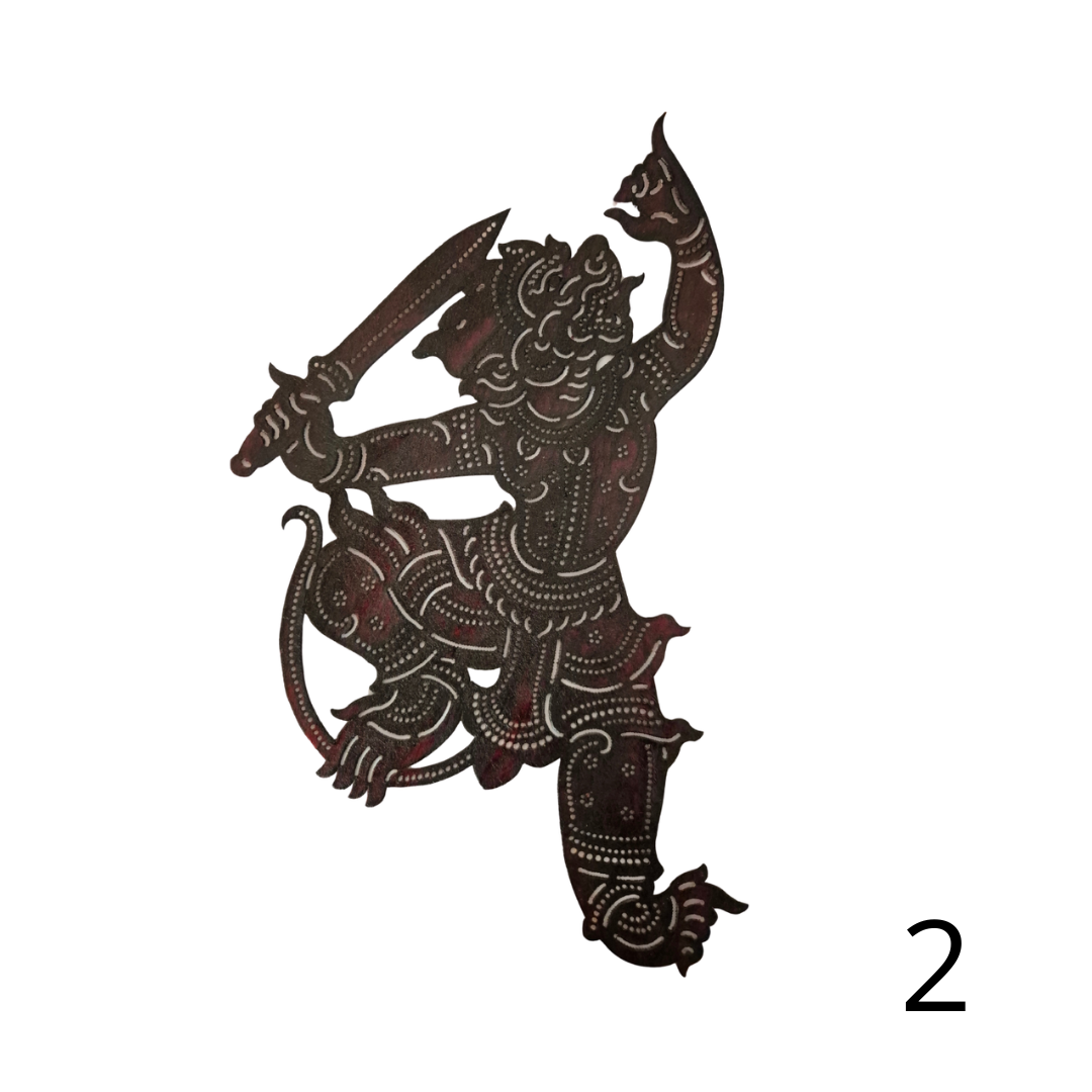 Illustration traditionnelle en cuir "roub sbek" - Hanuman avec épée