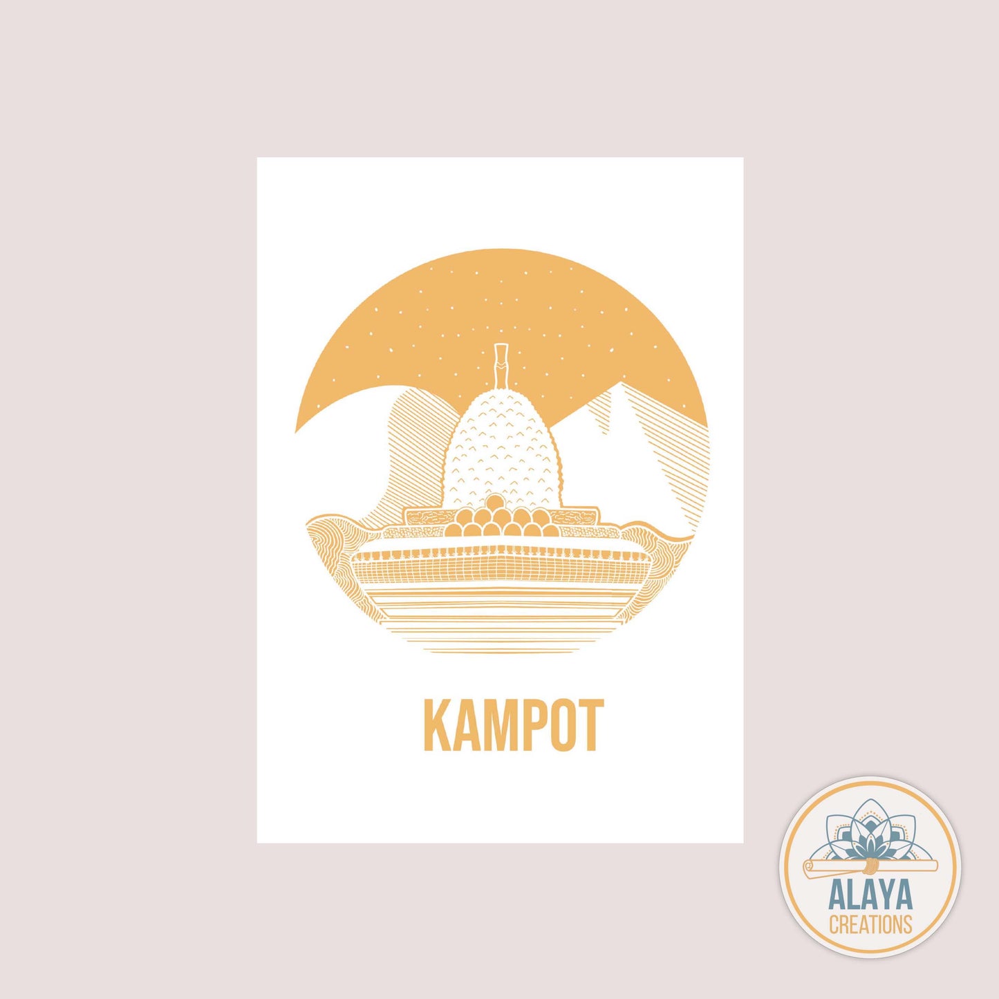 Carte postale du Cambodge: Villes du Cambodge par Alaya Creations